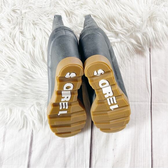 Sorel Joan Uptown Lace‎ Up Leather Wedge Bootie Round Toe Quarry Gum Size 10 - Picture 6 of 9